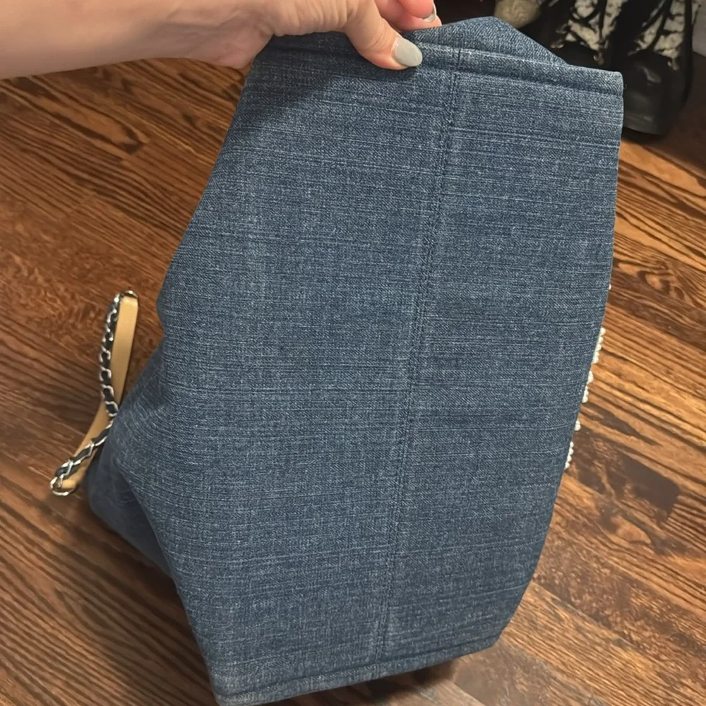 Blue and Tan Tote Bag - Picture 5 of 5